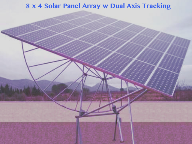 8 x 4 Solar Panel Array With Dual Axis Tracking